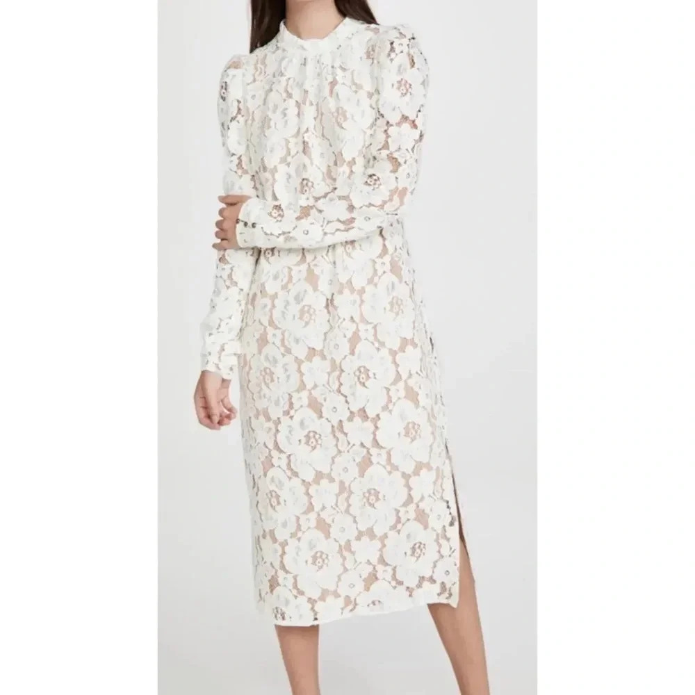 WAYF Lace Emma Midi Dress Size Medium - Picture 15 of 15